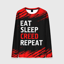 Лонгслив мужской Eat Sleep Creed Repeat - Краски, цвет: 3D-принт