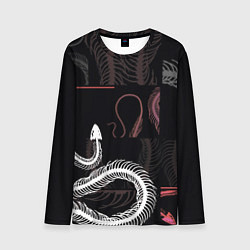 Мужской лонгслив Скелет змеи Snake skeleton