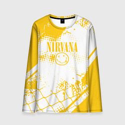 Лонгслив мужской Nirvana - нирвана смайл, цвет: 3D-принт