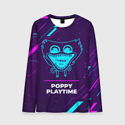 Лонгслив мужской Символ Poppy Playtime в неоновых цветах на темном, цвет: 3D-принт