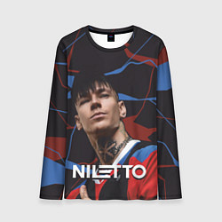 Лонгслив мужской Нилетто и красно-синие разводы, цвет: 3D-принт