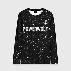 Лонгслив мужской Powerwolf Glitch на темном фоне, цвет: 3D-принт