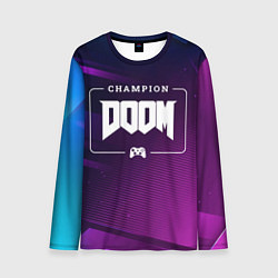 Лонгслив мужской Doom Gaming Champion: рамка с лого и джойстиком на, цвет: 3D-принт
