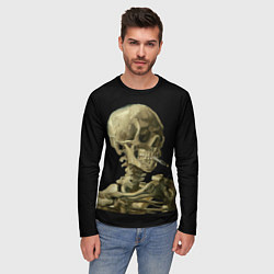 Лонгслив мужской Череп с горящей сигаретой, цвет: 3D-принт — фото 2