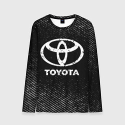Лонгслив мужской Toyota с потертостями на темном фоне, цвет: 3D-принт