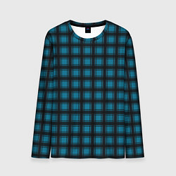 Лонгслив мужской Black and blue plaid, цвет: 3D-принт