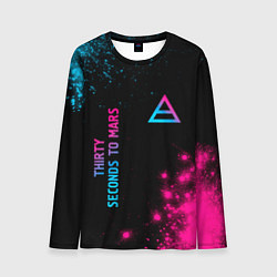 Лонгслив мужской Thirty Seconds to Mars Neon Gradient, цвет: 3D-принт