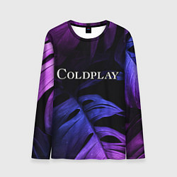 Лонгслив мужской Coldplay neon monstera, цвет: 3D-принт