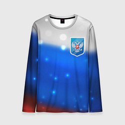 Лонгслив мужской Герб России Blue, цвет: 3D-принт