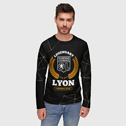 Лонгслив мужской Лого Lyon и надпись legendary football club на тем, цвет: 3D-принт — фото 2