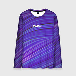 Лонгслив мужской Абстрактные волны Wave - фиолетовые, цвет: 3D-принт