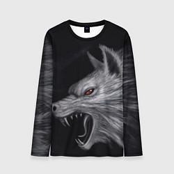 Лонгслив мужской Агрессивный волк, цвет: 3D-принт