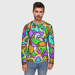 Лонгслив мужской Яркая психоделическая картинка, цвет: 3D-принт — фото 2