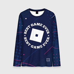 Мужской лонгслив Символ Roblox и надпись best game ever