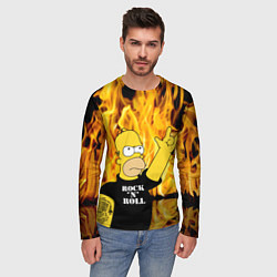 Лонгслив мужской Homer Simpson - Rock n Roll!, цвет: 3D-принт — фото 2