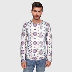 Лонгслив мужской Узор из мандал с огурцами, цвет: 3D-принт — фото 2