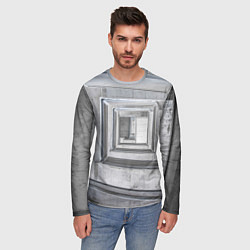 Лонгслив мужской Абстрактная спираль из блоков, цвет: 3D-принт — фото 2