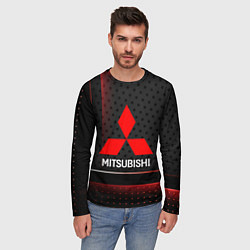 Лонгслив мужской Mitsubishi Абстракция карбон, цвет: 3D-принт — фото 2
