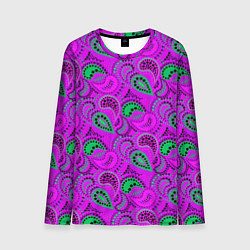 Лонгслив мужской Turkish cucumber raspberry and green background, цвет: 3D-принт