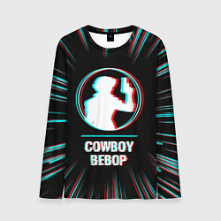 Лонгслив мужской Символ Cowboy Bebop в стиле glitch на темном фоне, цвет: 3D-принт