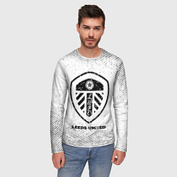 Лонгслив мужской Leeds United с потертостями на светлом фоне, цвет: 3D-принт — фото 2