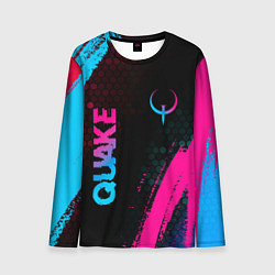 Лонгслив мужской Quake - neon gradient: надпись, символ, цвет: 3D-принт