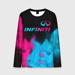 Мужской лонгслив Infiniti - neon gradient: символ сверху