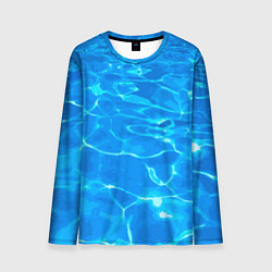 Лонгслив мужской Абстрактные волны бассейна - текстура, цвет: 3D-принт