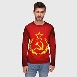 Лонгслив мужской СССР - старый флаг, цвет: 3D-принт — фото 2