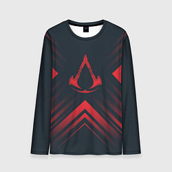 Лонгслив мужской Красный символ Assassins Creed на темном фоне со с, цвет: 3D-принт