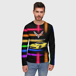 Лонгслив мужской Chevrolet Corvette - гоночная команда - Motorsport, цвет: 3D-принт — фото 2