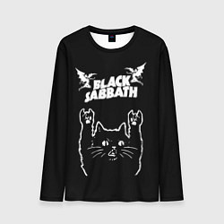 Лонгслив мужской Black Sabbath рок кот, цвет: 3D-принт