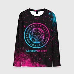 Лонгслив мужской Leicester City - neon gradient, цвет: 3D-принт