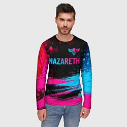 Лонгслив мужской Nazareth - neon gradient: символ сверху, цвет: 3D-принт — фото 2
