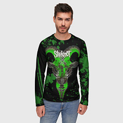 Лонгслив мужской Slipknot зеленый козел, цвет: 3D-принт — фото 2