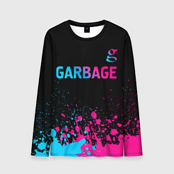 Лонгслив мужской Garbage - neon gradient: символ сверху, цвет: 3D-принт