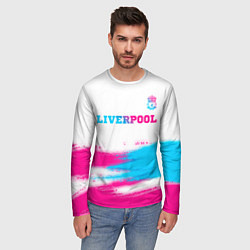 Лонгслив мужской Liverpool neon gradient style: символ сверху, цвет: 3D-принт — фото 2