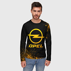 Лонгслив мужской Opel - gold gradient, цвет: 3D-принт — фото 2