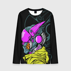 Мужской лонгслив Киберпанк робот в куртке