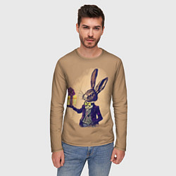 Лонгслив мужской Кролик в костюме с подарком, цвет: 3D-принт — фото 2