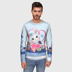 Лонгслив мужской Балерина зайка, цвет: 3D-принт — фото 2