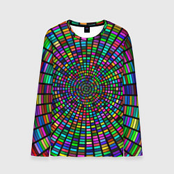Лонгслив мужской Цветная спираль - оптическая иллюзия, цвет: 3D-принт