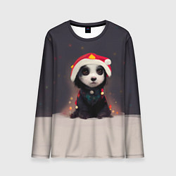 Лонгслив мужской Пёсель - панда в колпаке, цвет: 3D-принт