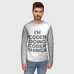 Лонгслив мужской Im doing coder things: на светлом, цвет: 3D-принт — фото 2