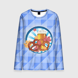 Лонгслив мужской Два брецелья с пивом и листьями клена, цвет: 3D-принт