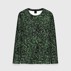 Лонгслив мужской Черный и зеленый камуфляжный, цвет: 3D-принт