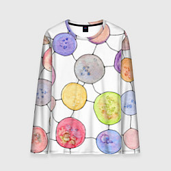 Лонгслив мужской Акварельные круги, узор, цвет: 3D-принт