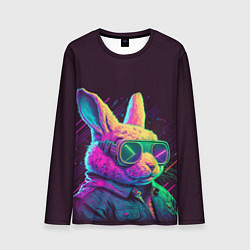 Лонгслив мужской Модный кролик в очках, цвет: 3D-принт