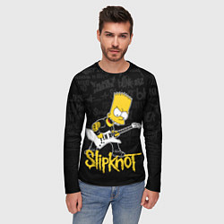 Лонгслив мужской Slipknot Барт Симпсон рокер логотипы, цвет: 3D-принт — фото 2