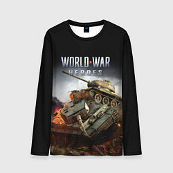 Лонгслив мужской World War Heroes логотип и танки, цвет: 3D-принт